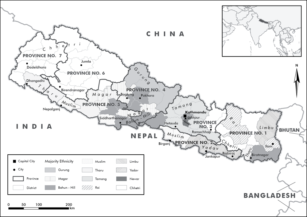 Nepal kaart